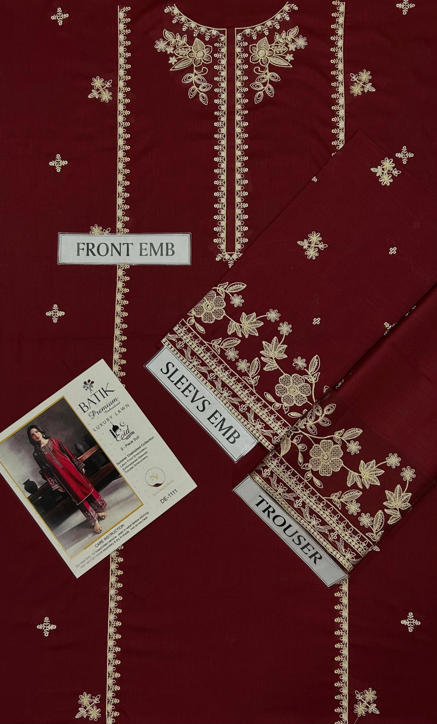 BATIK 2 PC EMROIDERY LAWN HIT CODE|1111