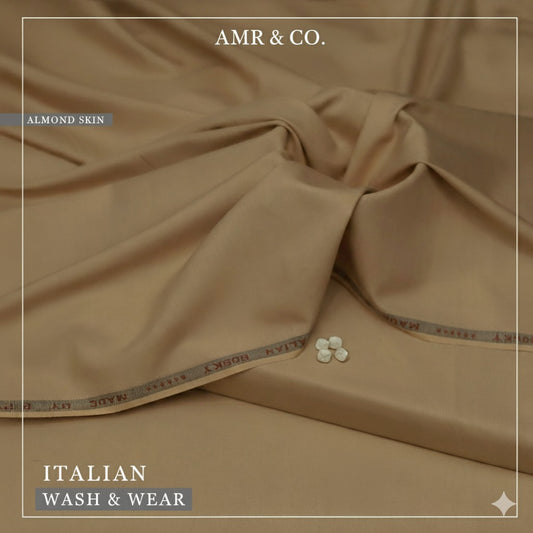 amr&co boski wash n wear fabric for men|light almond