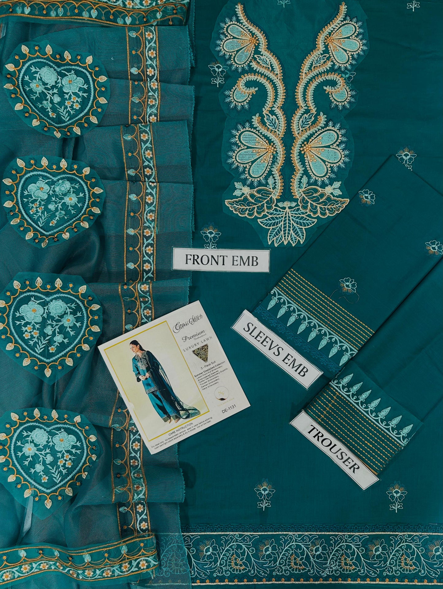 CROSS STICH 3 PC EMROIDERY LAWN HIT CODE|1131