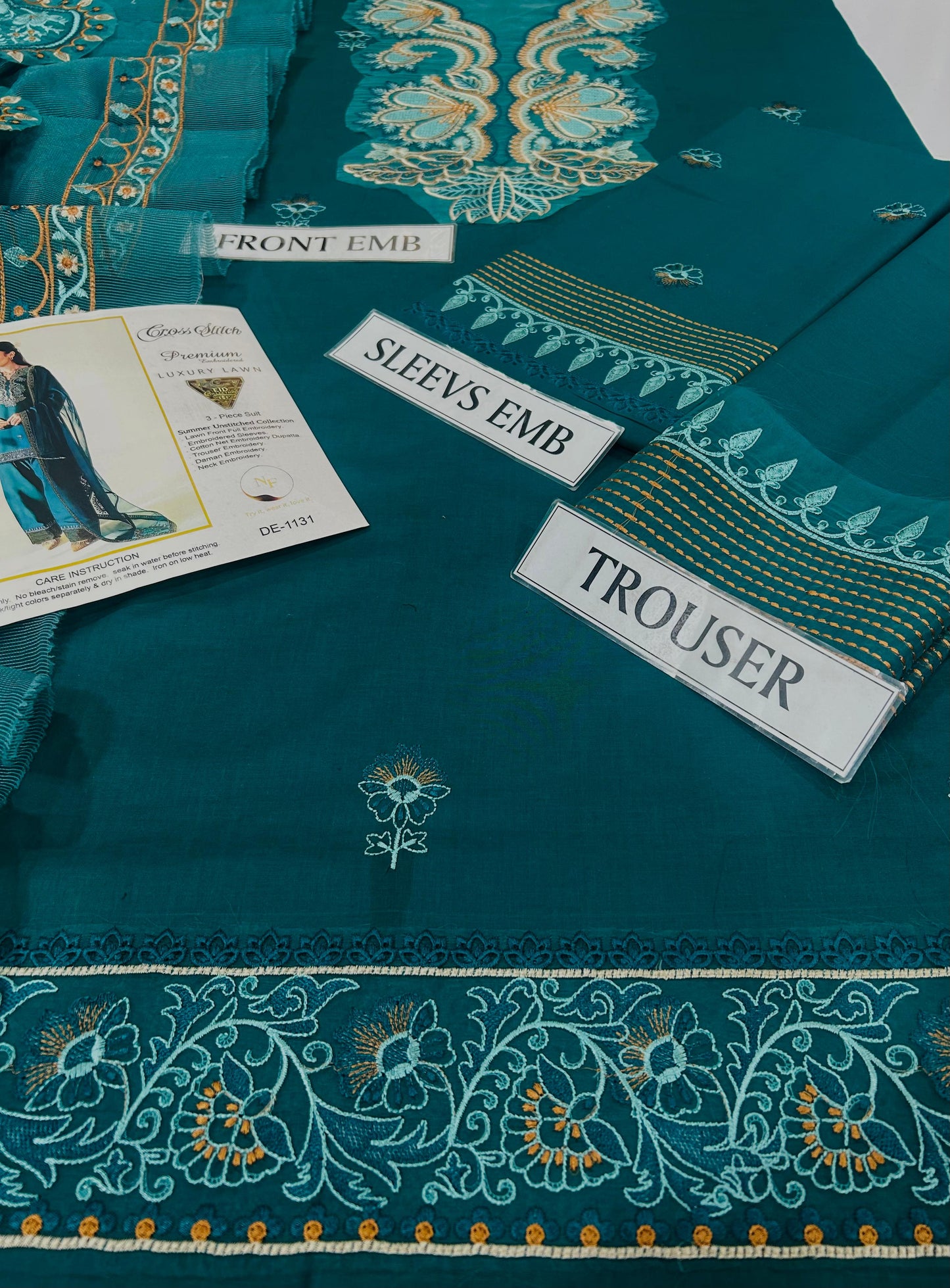 CROSS STICH 3 PC EMROIDERY LAWN HIT CODE|1131