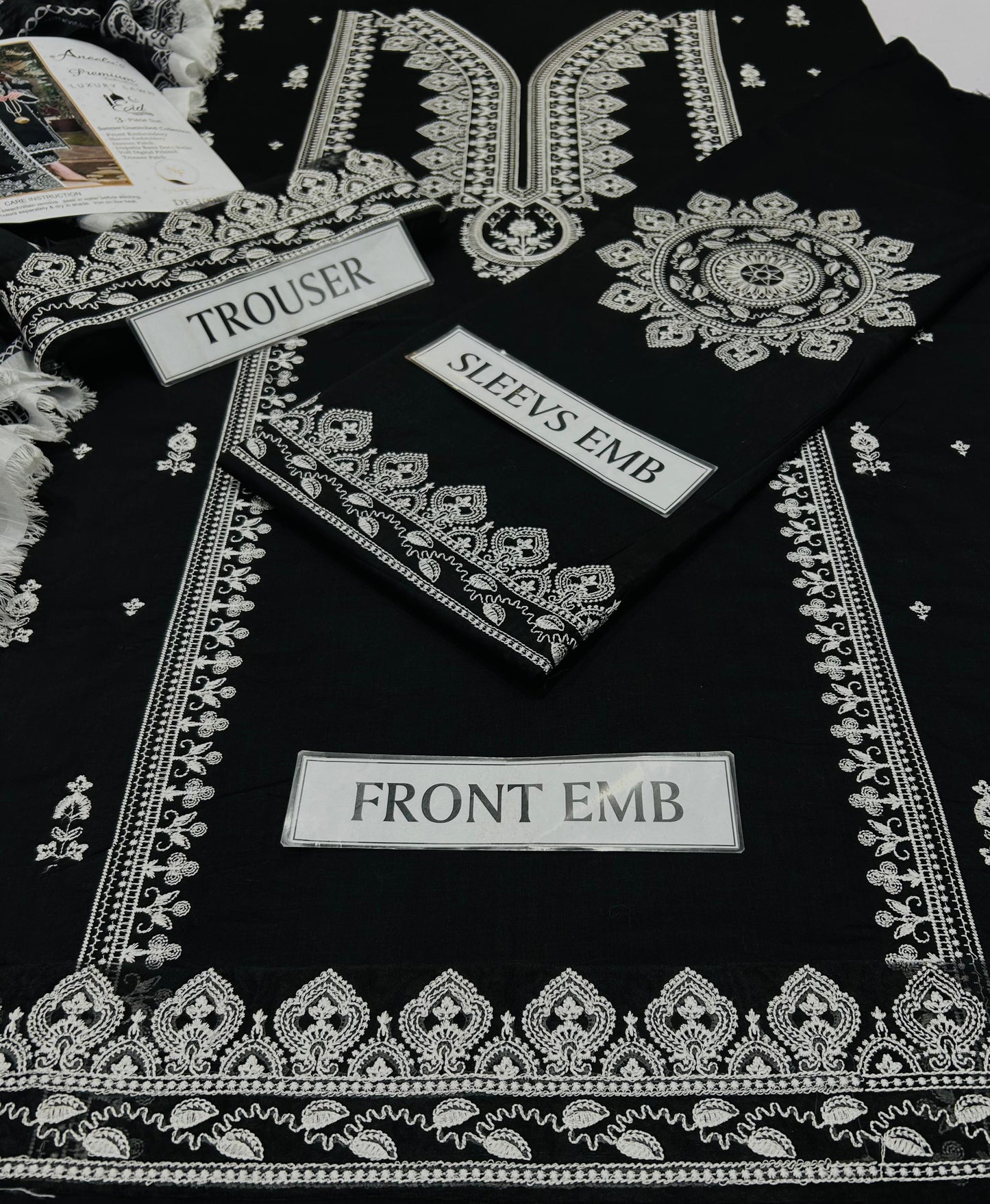 3 pc luxury lawn embroidery suit by ANEELAS  code #008