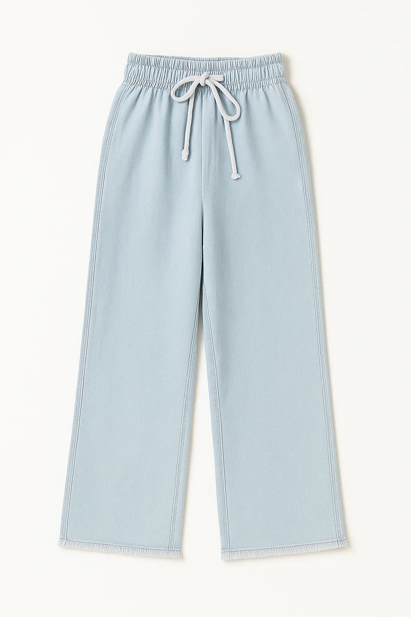 Baggy Style Denim Jeans for women Ice blue