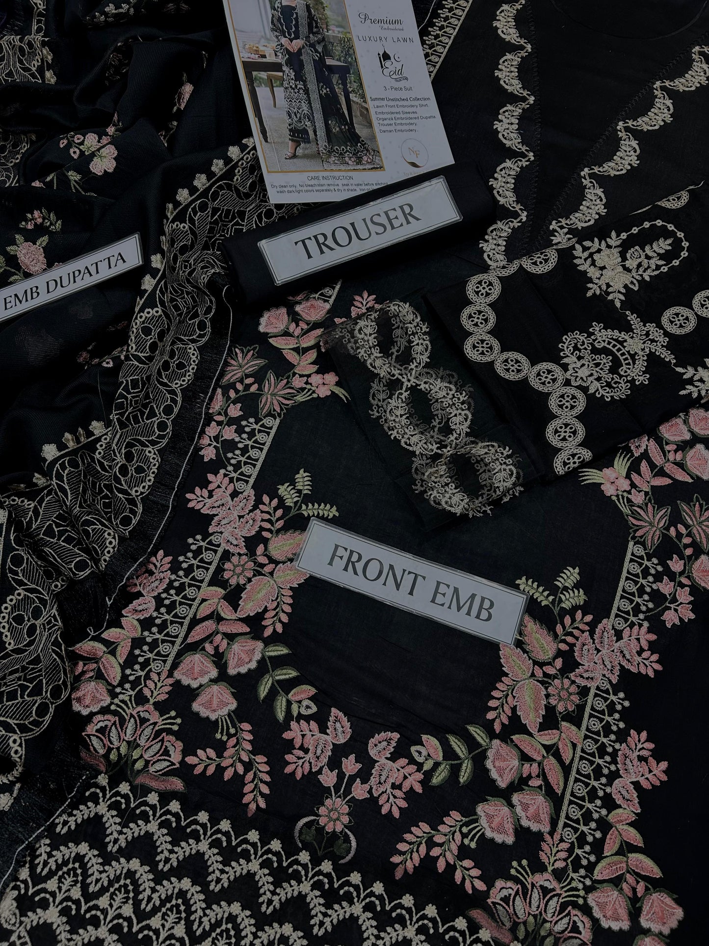 KAHF 3 PC EMROIDERY LAWN HIT CODE|1003