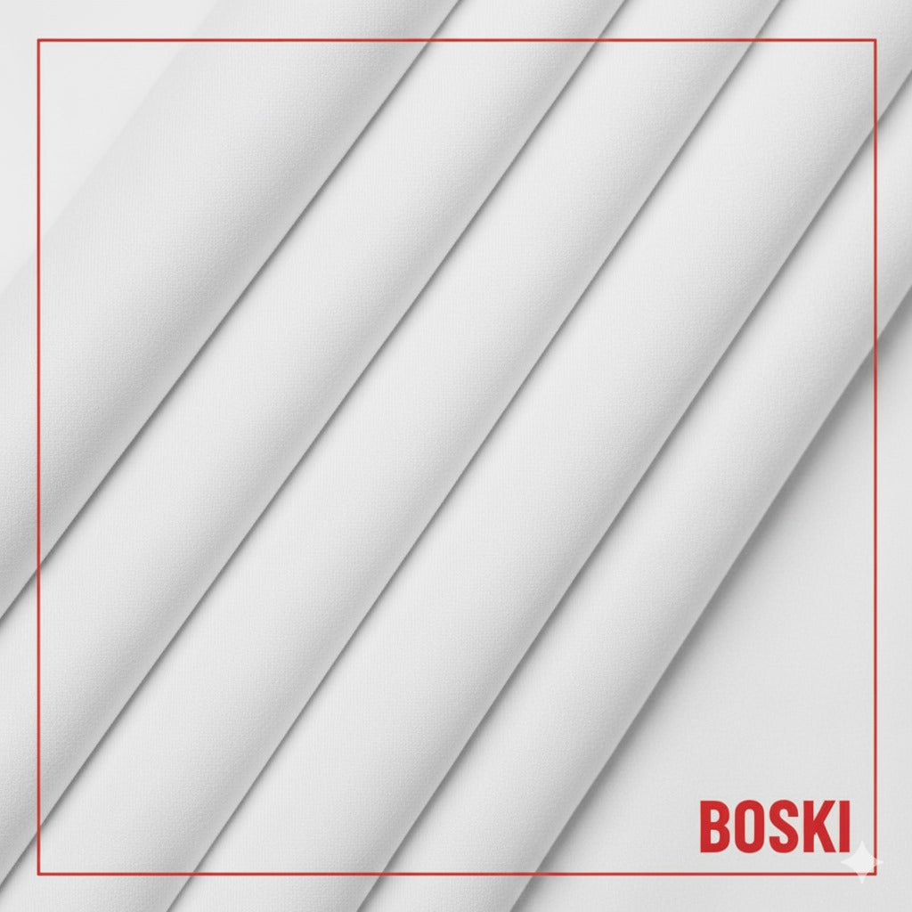 amr&co boski wash n wear fabric for men|white